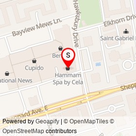 Hammam Spa by Cela on Bayview Avenue, Toronto Ontario - location map
