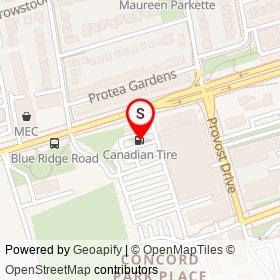 Canadian Tire on Esther Shiner Boulevard, Toronto Ontario - location map