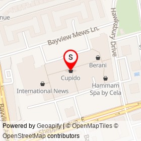 Cupido on Bayview Avenue, Toronto Ontario - location map