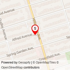 Willowdale Hotel on Alfred Avenue, Toronto Ontario - location map