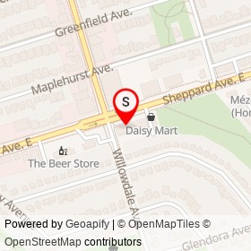 Spring Chicken House on Sheppard Avenue East, Toronto Ontario - location map