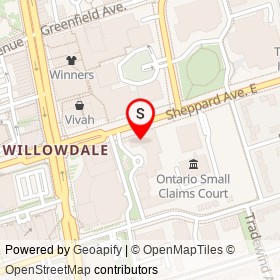 Shuku Salon Spa on Sheppard Avenue East, Toronto Ontario - location map