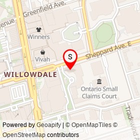Shoeless Joe's on Sheppard Avenue East, Toronto Ontario - location map