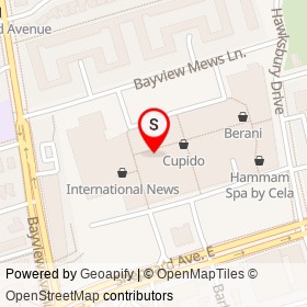 Tommy Bahama on Bayview Avenue, Toronto Ontario - location map