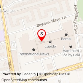 Mendocino on Bayview Avenue, Toronto Ontario - location map