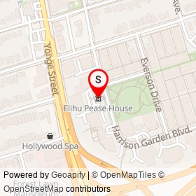 Elihu Pease House on Harrison Garden Boulevard, Toronto Ontario - location map