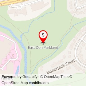 East Don Parkland on , Toronto Ontario - location map
