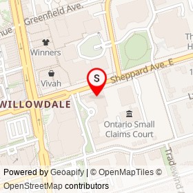 Taylor's Cleaners on Sheppard Avenue East, Toronto Ontario - location map