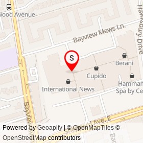 Lindt on Bayview Avenue, Toronto Ontario - location map