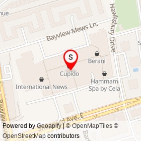 Aveda on Bayview Avenue, Toronto Ontario - location map