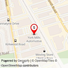 York Mills Automotive on Leslie Street, Toronto Ontario - location map