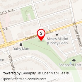 Sheppard East Park on Sheppard Avenue East, Toronto Ontario - location map