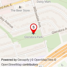 Glendora Park on , Toronto Ontario - location map