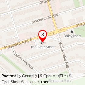 The Beer Store on Sheppard Avenue East, Toronto Ontario - location map