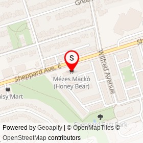 Mézes Mackó (Honey Bear) on Sheppard Avenue East, Toronto Ontario - location map