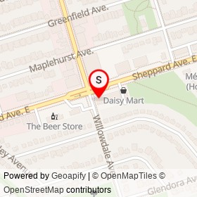 Tim Hortons on Sheppard Avenue East, Toronto Ontario - location map