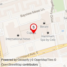 Chadwicks on Bayview Avenue, Toronto Ontario - location map