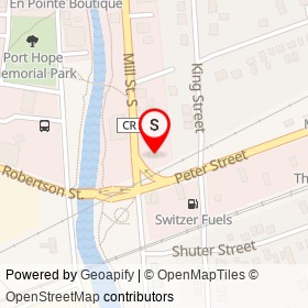Olympus Burger on Mill Street South, Port Hope Ontario - location map