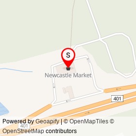 Newcastle Market on ONroute Newcastle, Clarington Ontario - location map