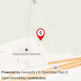 Esso Commercial Cardlock on ONroute Newcastle, Clarington Ontario - location map