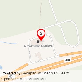 Wendy's on ONroute Newcastle, Clarington Ontario - location map