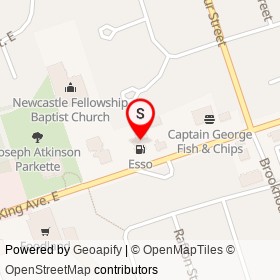 Esso on King Avenue East, Clarington Ontario - location map