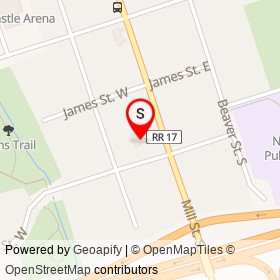 Newcastle Funeral Home on Mill Street South, Clarington Ontario - location map