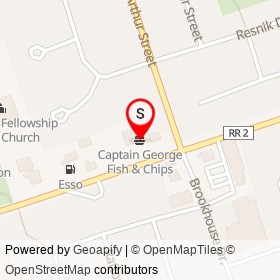 Captain George Fish & Chips on King Avenue East, Clarington Ontario - location map