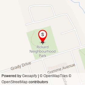 Rickard Neighbourhood Park on footpath, Clarington Ontario - location map