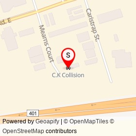 C.K Collision on Mearns Court, Clarington Ontario - location map