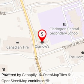 Osmow's on Green Road, Clarington Ontario - location map