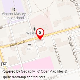 Auto Workers Community Credit Union on King Street East, Clarington Ontario - location map