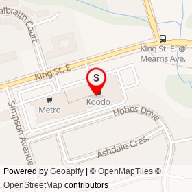 Oxford Dry Cleaning and Tailoring on King Street East, Clarington Ontario - location map