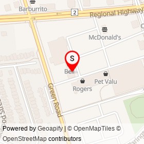 Halibut House Fish & Chips on Green Road, Clarington Ontario - location map