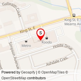 Bowmanville Mall on King Street East, Clarington Ontario - location map