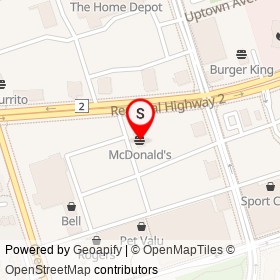 McDonald's on Regional Highway 2, Clarington Ontario - location map