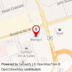 Wendy's on Baseline Road West, Clarington Ontario - location map