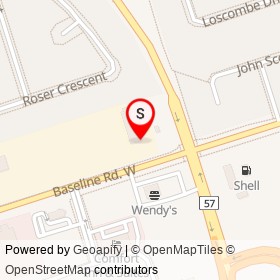 Marry Browns Chicken & Taters on Baseline Road West, Clarington Ontario - location map