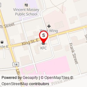 KFC on King Street East, Clarington Ontario - location map