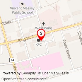 Pizza Hut on King Street East, Clarington Ontario - location map
