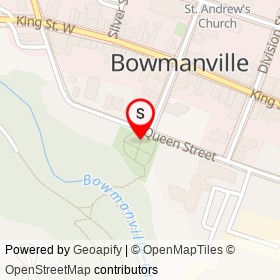Coville Memorial on Queen Street, Clarington Ontario - location map