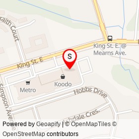Shoppers Drug Mart on King Street East, Clarington Ontario - location map