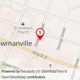 Chanterelle Bistro on Division Street, Clarington Ontario - location map