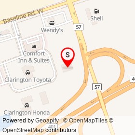 Clarington Hyundai on Spicer Square, Clarington Ontario - location map