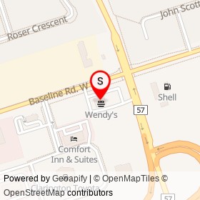 Tim Hortons on Baseline Road West, Clarington Ontario - location map