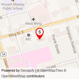 Captain George's Fish & Chips on St. George Street South, Clarington Ontario - location map