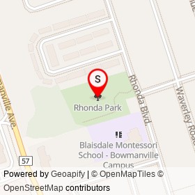 Rhonda Park on , Clarington Ontario - location map