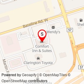 Comfort Inn & Suites on Spicer Square, Clarington Ontario - location map