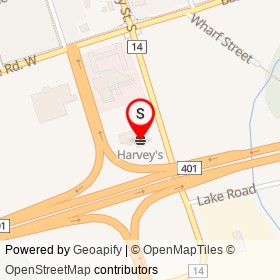 Harvey's on Liberty Street South, Clarington Ontario - location map