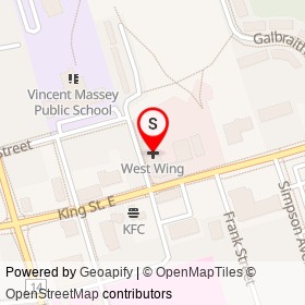 West Wing on King Street East, Clarington Ontario - location map